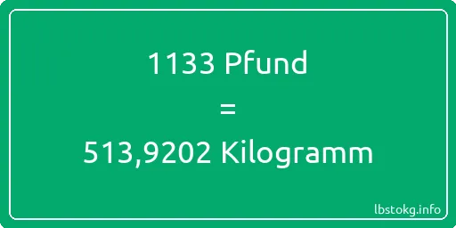 1133 lbs bis kg - 1133 Pfund bis Kilogramm