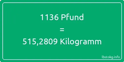 1136 lbs bis kg - 1136 Pfund bis Kilogramm