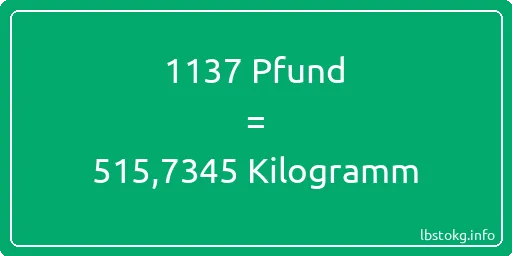 1137 lbs bis kg - 1137 Pfund bis Kilogramm