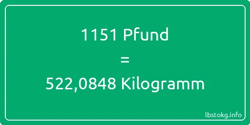 1151 lbs bis kg - 1151 Pfund bis Kilogramm