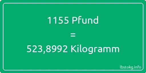 1155 lbs bis kg - 1155 Pfund bis Kilogramm