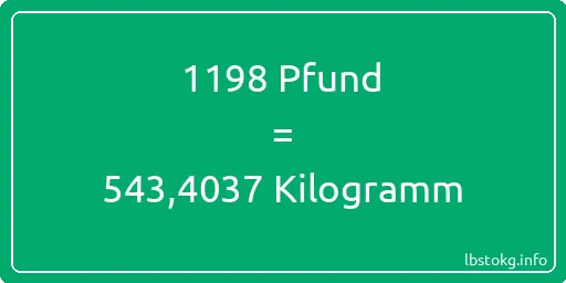 1198 lbs bis kg - 1198 Pfund bis Kilogramm