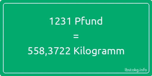 1231 lbs bis kg - 1231 Pfund bis Kilogramm