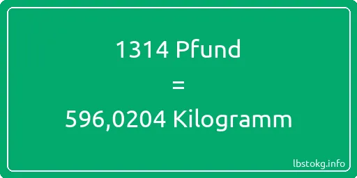 1314 lbs bis kg - 1314 Pfund bis Kilogramm