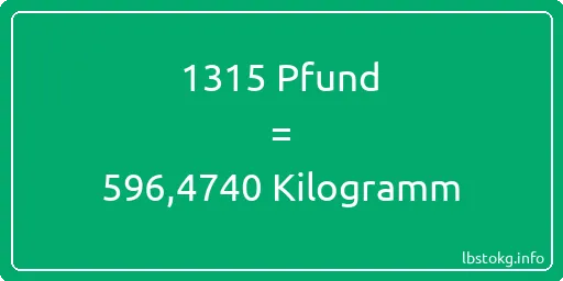 1315 lbs bis kg - 1315 Pfund bis Kilogramm