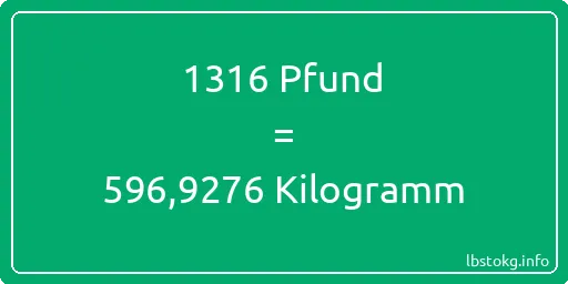 1316 lbs bis kg - 1316 Pfund bis Kilogramm