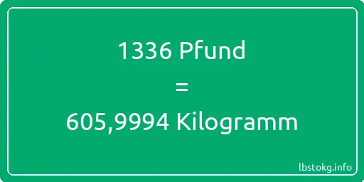 1336 lbs bis kg - 1336 Pfund bis Kilogramm