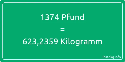 1374 lbs bis kg - 1374 Pfund bis Kilogramm