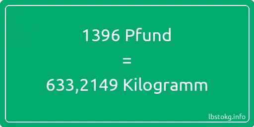 1396 lbs bis kg - 1396 Pfund bis Kilogramm