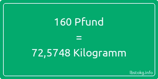 160 lbs bis kg - 160 Pfund bis Kilogramm