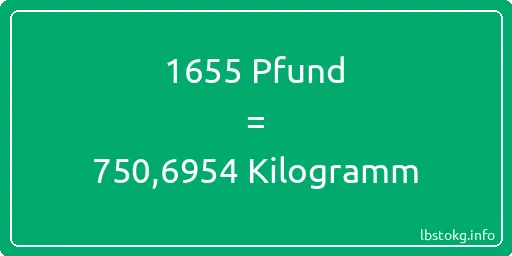 1655 lbs bis kg - 1655 Pfund bis Kilogramm