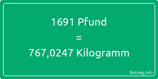 1691 lbs bis kg - 1691 Pfund bis Kilogramm