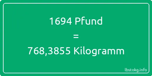 1694 lbs bis kg - 1694 Pfund bis Kilogramm