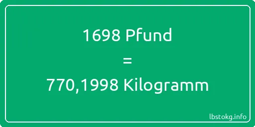 1698 lbs bis kg - 1698 Pfund bis Kilogramm