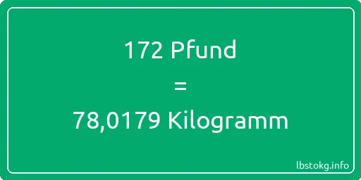 172 lbs bis kg - 172 Pfund bis Kilogramm