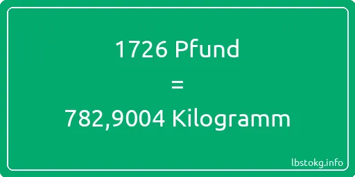 1726 lbs bis kg - 1726 Pfund bis Kilogramm