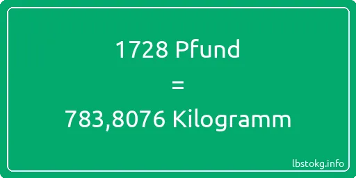 1728 lbs bis kg - 1728 Pfund bis Kilogramm