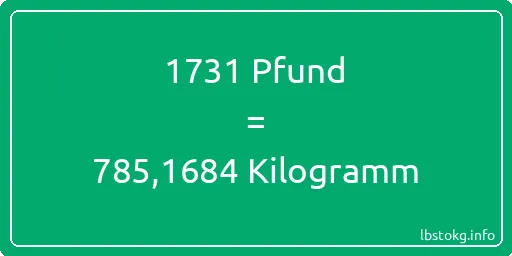 1731 lbs bis kg - 1731 Pfund bis Kilogramm