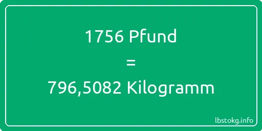 1756 lbs bis kg - 1756 Pfund bis Kilogramm