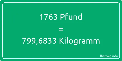 1763 lbs bis kg - 1763 Pfund bis Kilogramm