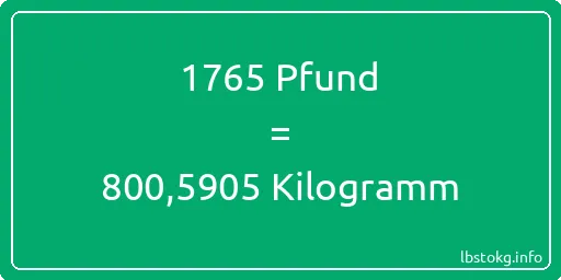 1765 lbs bis kg - 1765 Pfund bis Kilogramm