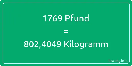 1769 lbs bis kg - 1769 Pfund bis Kilogramm