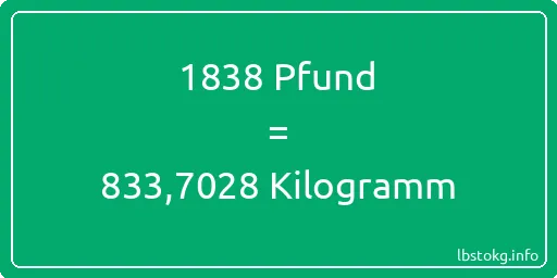 1838 lbs bis kg - 1838 Pfund bis Kilogramm