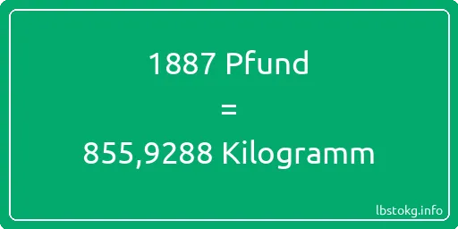 1887 lbs bis kg - 1887 Pfund bis Kilogramm