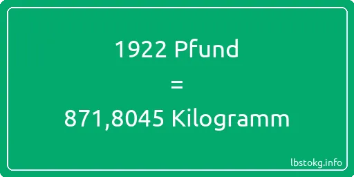 1922 lbs bis kg - 1922 Pfund bis Kilogramm