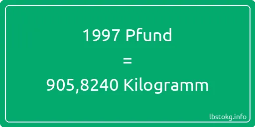 1997 lbs bis kg - 1997 Pfund bis Kilogramm