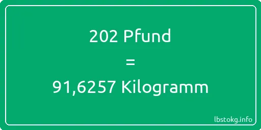 202 lbs bis kg - 202 Pfund bis Kilogramm