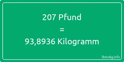 207 lbs bis kg - 207 Pfund bis Kilogramm