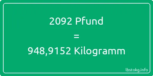 2092 lbs bis kg - 2092 Pfund bis Kilogramm