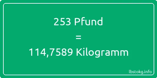 253 lbs bis kg - 253 Pfund bis Kilogramm