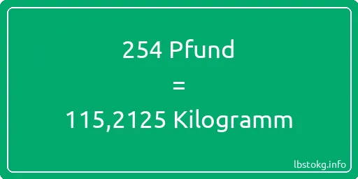 254 lbs bis kg - 254 Pfund bis Kilogramm