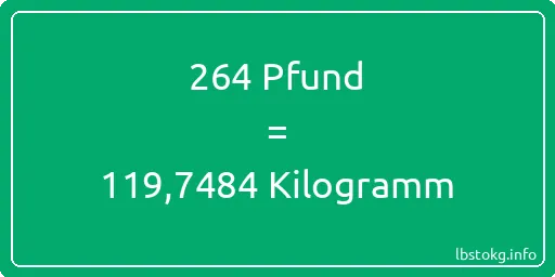 264 lbs bis kg - 264 Pfund bis Kilogramm