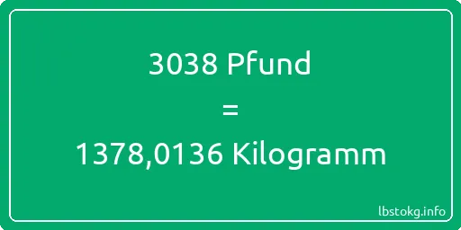 3038 lbs bis kg - 3038 Pfund bis Kilogramm