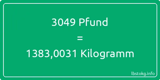 3049 lbs bis kg - 3049 Pfund bis Kilogramm