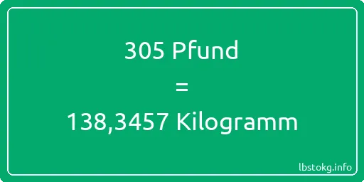 305 lbs bis kg - 305 Pfund bis Kilogramm