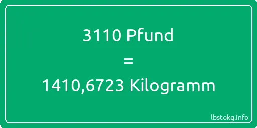 3110 lbs bis kg - 3110 Pfund bis Kilogramm