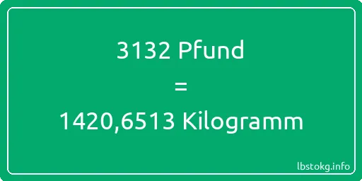 3132 lbs bis kg - 3132 Pfund bis Kilogramm