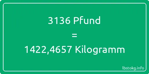 3136 lbs bis kg - 3136 Pfund bis Kilogramm