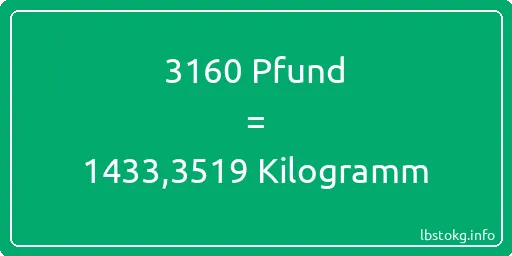 3160 lbs bis kg - 3160 Pfund bis Kilogramm