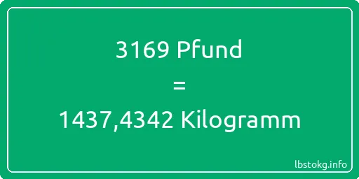 3169 lbs bis kg - 3169 Pfund bis Kilogramm