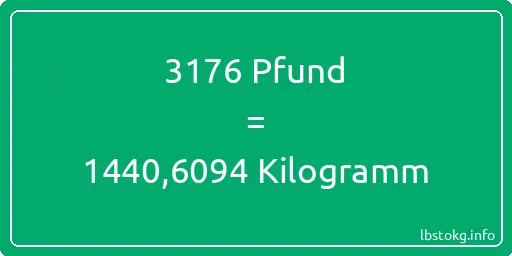 3176 lbs bis kg - 3176 Pfund bis Kilogramm