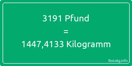 3191 lbs bis kg - 3191 Pfund bis Kilogramm