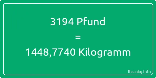 3194 lbs bis kg - 3194 Pfund bis Kilogramm