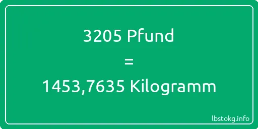 3205 lbs bis kg - 3205 Pfund bis Kilogramm