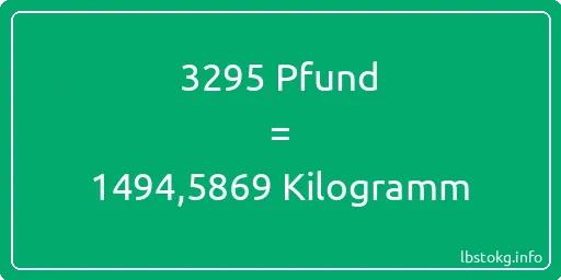 3295 lbs bis kg - 3295 Pfund bis Kilogramm