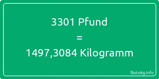 3301 lbs bis kg - 3301 Pfund bis Kilogramm